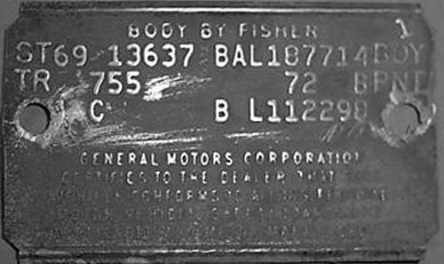 1966 chevelle serial number decoding