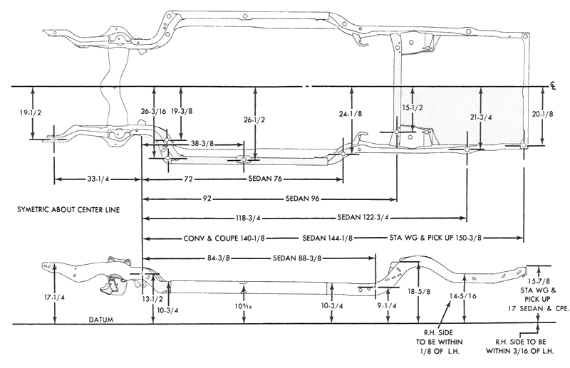 chevrolet truck frame dimensions