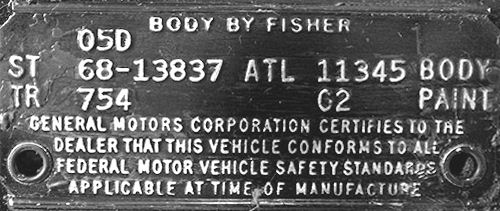 1968 Atlanta trim tag decoding