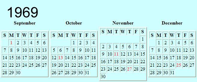 Календарь 1970 по месяцам. Календарь 1969 год сентябрь. Календарь август 1969 года. Календарь декабрь 1969 год. День недели 1969 года.