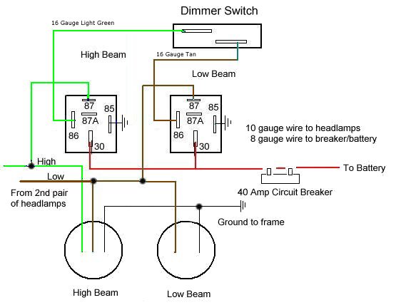 Headlamp Relay, Wiring Diagram For Light Switch With Relay